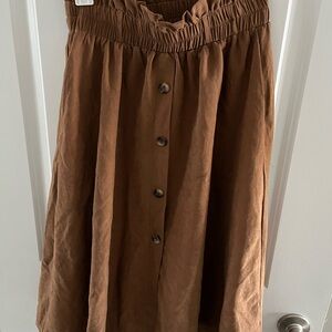Brown Button-Down Women's Skirt